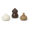 Ferm Living Komo vaas mini set van 3, Brown-white< Vazen