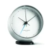 Georg Jensen Koppel tafelklok Ø 10 cm., wit-roestvrij staal< Tafelklokken