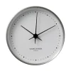 Georg Jensen Koppel wandklok wit-roestvrij staal, Ø 22 cm.< Wandklokken