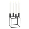 Audo Copenhagen Kubus 4 kandelaar, black (zwart)< Adventskandelaars & -Kaarsen