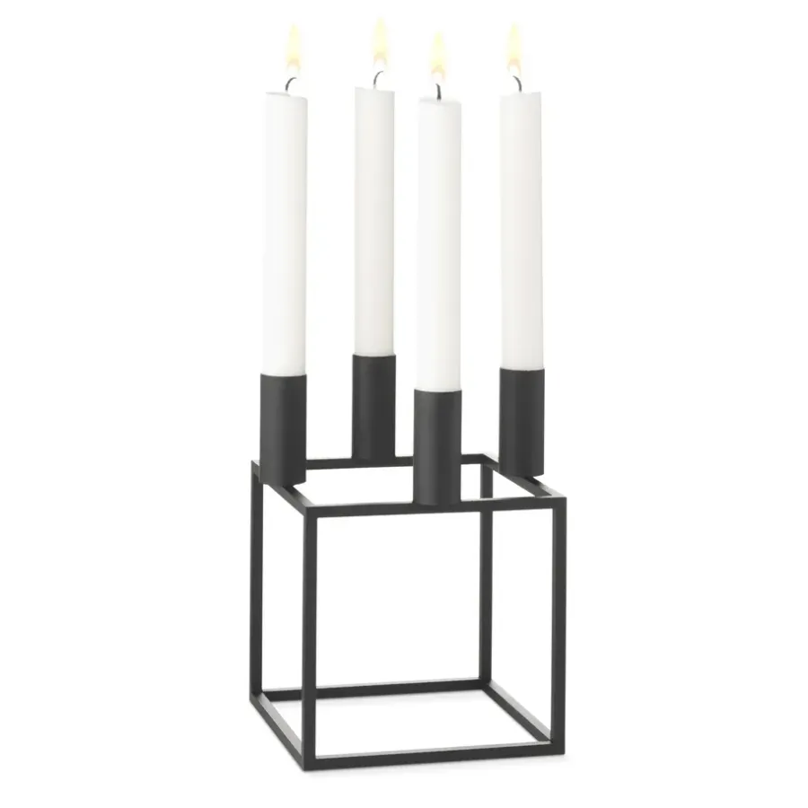 Audo Copenhagen Kubus 4 kandelaar, black (zwart)< Adventskandelaars & -Kaarsen