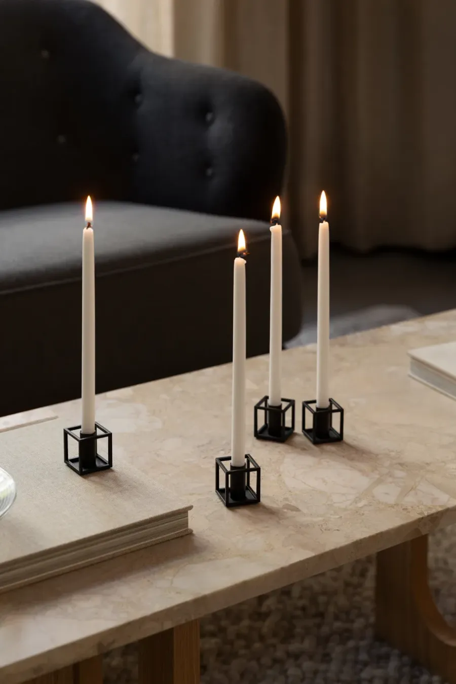 Audo Copenhagen Kubus Micro kandelaar 2-pack, Zwart< Kandelaars