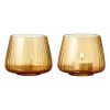 Bitz Kusintha waxinelichtjeshouder 7,5 cm 2-pack, Amber< Kaarsenhouders & Kaarsenborden