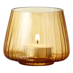 Bitz Kusintha waxinelichtjeshouder 7,5 cm 2-pack, Amber< Kaarsenhouders & Kaarsenborden