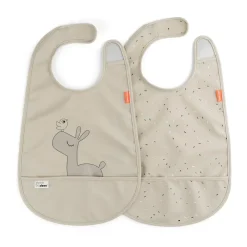 Done by deer Lalee slabbetje met klittenband 2-pack, Sand< Kinderkamer Interieuraccessoires|Kinderkamer Interieuraccessoires
