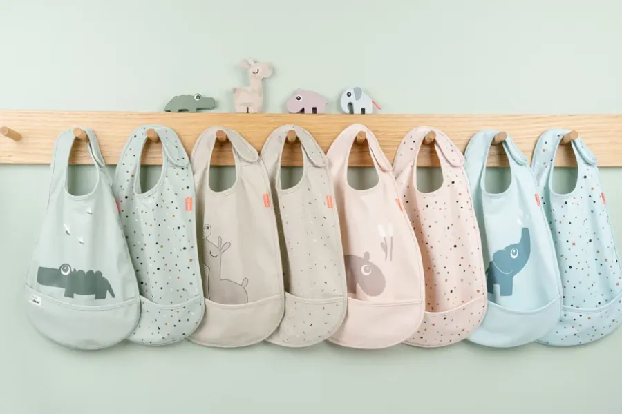 Done by deer Lalee slabbetje met klittenband 2-pack, Sand< Kinderkamer Interieuraccessoires|Kinderkamer Interieuraccessoires