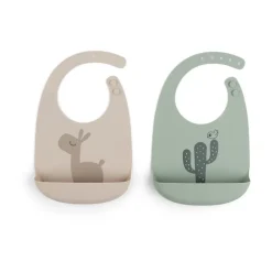 Done by deer Lalee slabbetje 2-pack, Grijs-groen< Kinderkamer Interieuraccessoires|Kinderkamer Interieuraccessoires