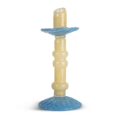 Byon Lara kandelaar M 26 cm, Lichtbeige-lichtblauw< Kaarsenhouders & Kaarsenborden