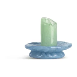 Byon Lara kandelaar XS 9 cm, Mintgroen-lichtblauw< Kandelaars
