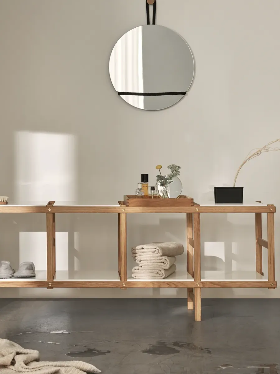 Design House Stockholm Lasso spiegel rond, Helder-zwart< Ronde Spiegels|Wandspiegels