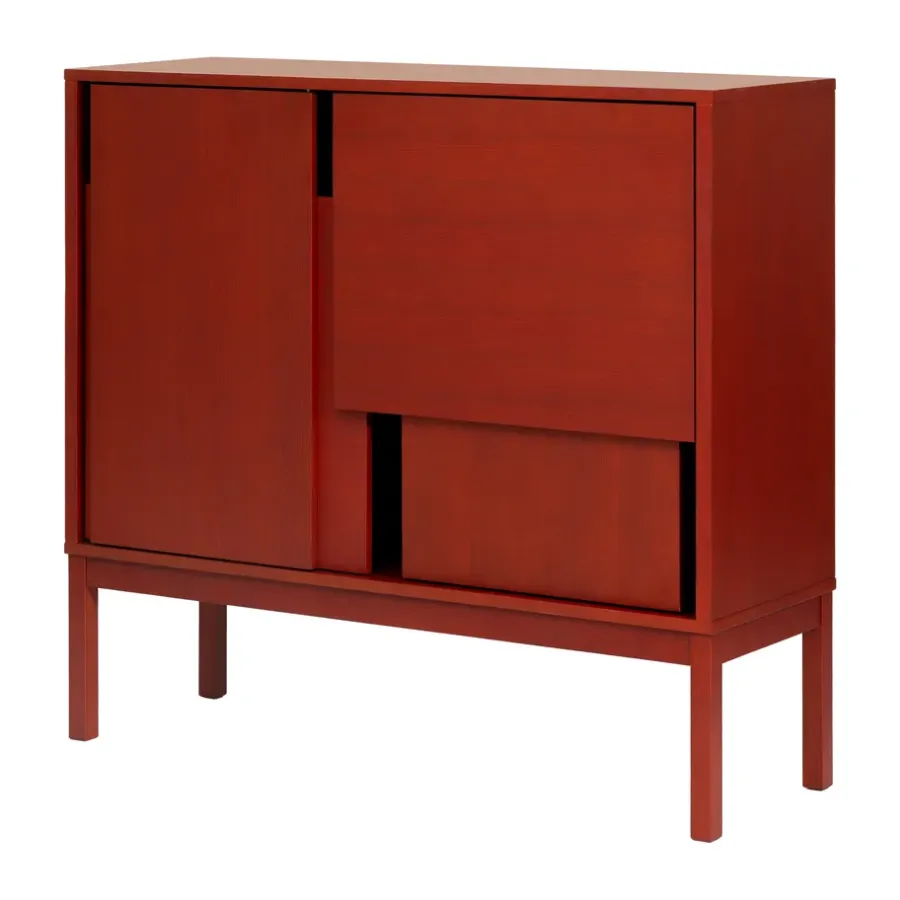 Design House Stockholm Layer dressoir, Rood, 120x110, met poten< Ladekasten & Dressoirs