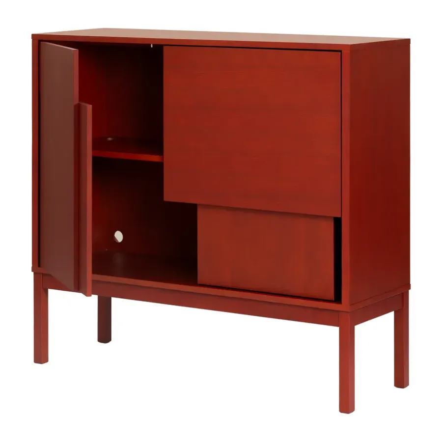 Design House Stockholm Layer dressoir, Rood, 120x110, met poten< Ladekasten & Dressoirs