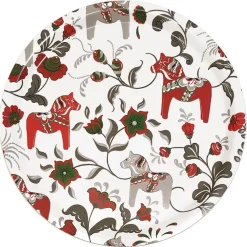 Arvidssons Textil Leksand rond dienblad Ø31 cm, Wijnrood< Decoratieve Accessoires|Decoratieve Dienbladen