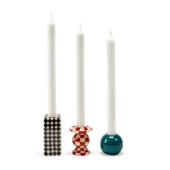 Serax Les Objets Mouleversants N°1 kaarsenhouder, Black-white< Kandelaars