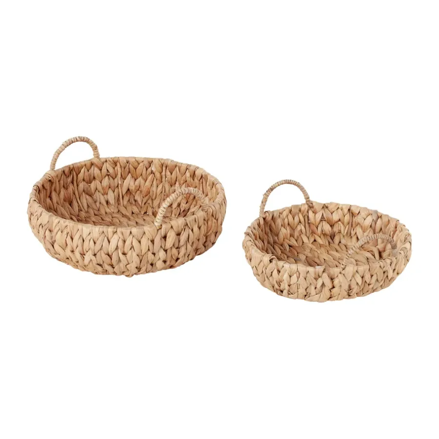 Dixie Lily mand met handvat 2-delig, Natural< Opbergmanden