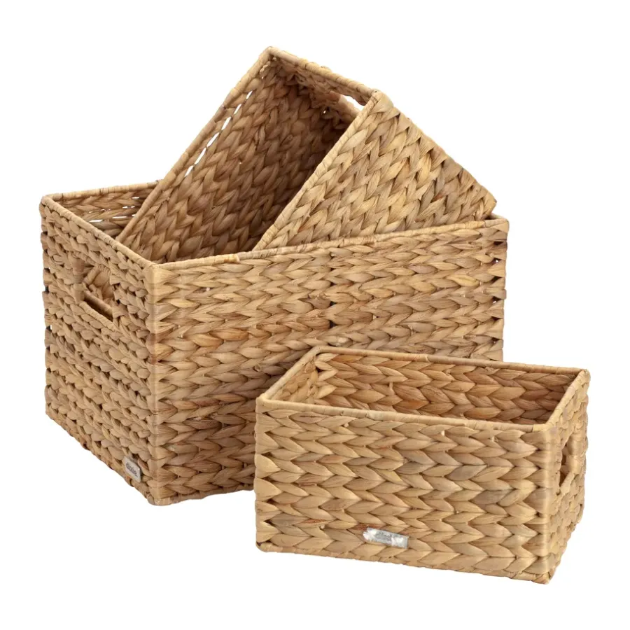 Dixie Lily opbergmand small 3-delig, Natural< Opbergmanden