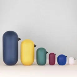 Normann Copenhagen Little Bird figuur, geel - 10 cm.< Houten Beelden