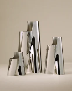 Georg Jensen Lituus vloervaas 49,8 cm, Roestvrij staal< Vazen