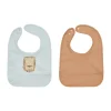 OYOY Lobo Lion slabbetje 2-delig, Caramel-ice Blue< Kinderkamer Interieuraccessoires|Kinderkamer Interieuraccessoires