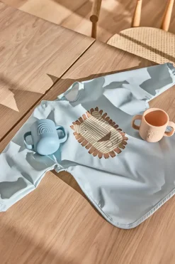 OYOY Lobo Lion slabbetje met mouw, Ice blue< Kinderkamer Interieuraccessoires|Kinderkamer Interieuraccessoires