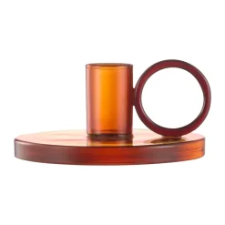 Muurla Loop kandelaar Ø11 cm, Amber< Kaarsenhouders & Kaarsenborden