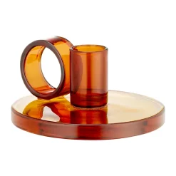 Muurla Loop kandelaar Ø11 cm, Amber< Kaarsenhouders & Kaarsenborden