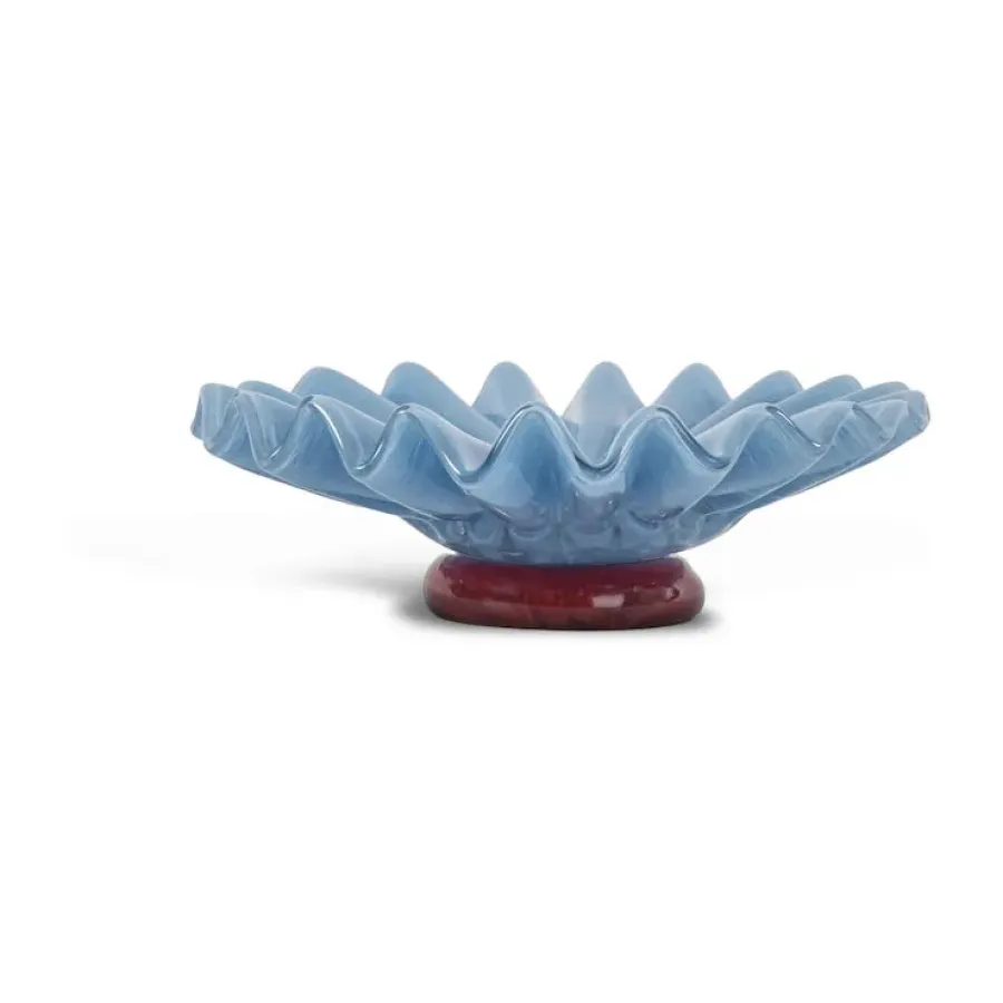 Byon Lori schaal M Ø18 cm, Lichtblauw-bordeauxrood< Decoratieve Schalen