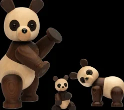 Spring Copenhagen Lotus panda decoratie 25 cm, Esdoorn< Houten Beelden