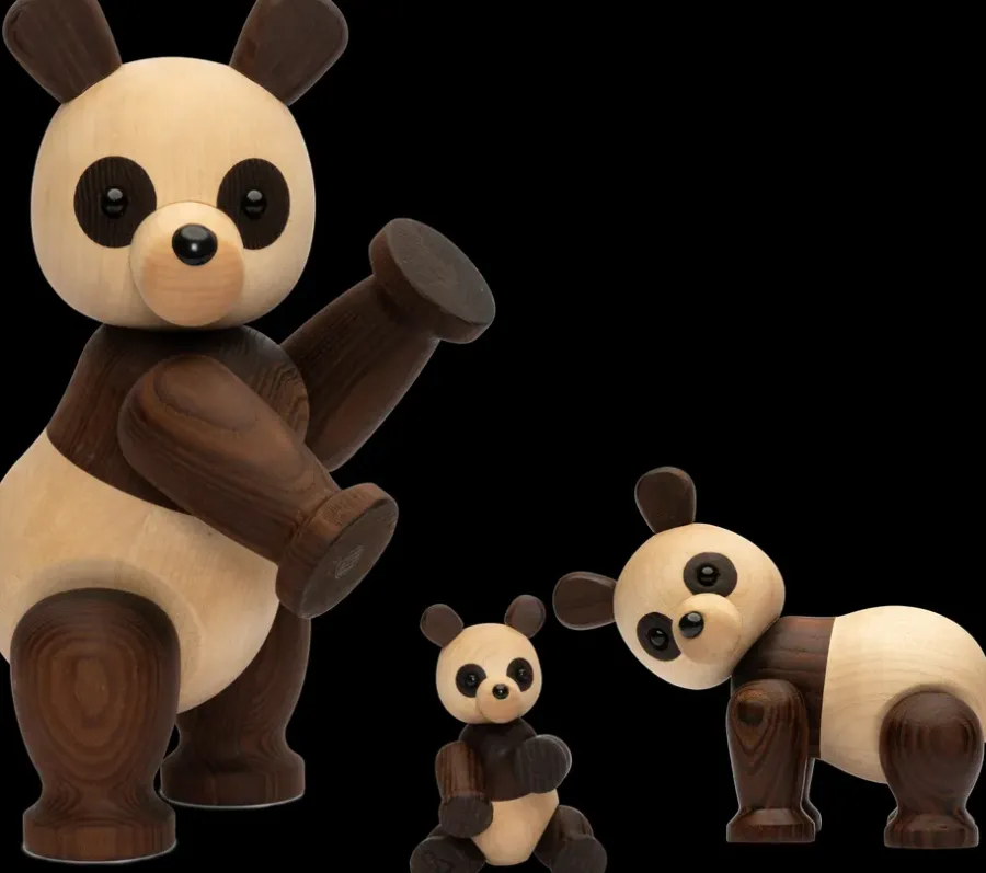 Spring Copenhagen Lotus panda decoratie 25 cm, Esdoorn< Houten Beelden