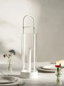 Design House Stockholm Lotus windlicht, wit< Kaarsenhouders & Kaarsenborden