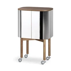 Northern Loud serveertrolley op wielen, gerookt eikenhout< Kasten & Vitrines