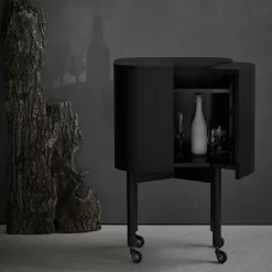 Northern Loud serveertrolley op wielen, Zwart< Kasten & Vitrines