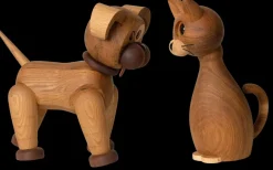 Spring Copenhagen Lucky kat decoratie 42 cm, Eik-Esdoorn< Houten Beelden