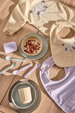 OYOY Lun Lun panda slabbetje met mouw, Butter< Kinderkamer Interieuraccessoires|Kinderkamer Interieuraccessoires