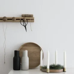 Applicata Luna maxi kaarsenhouder, Eiken-messing< Adventskandelaars & -Kaarsen
