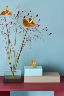 Mojoo Lux gelakte opbergdoos 19x19x7 cm, Powder blue< Dozen & Boxen
