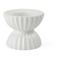 Lyngby Porcelæn Lyngby Tura waxinelichtjeshouder Ø8 cm, Wit< Kaarsenhouders & Kaarsenborden