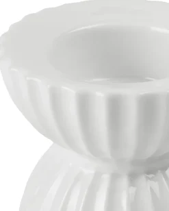 Lyngby Porcelæn Lyngby Tura waxinelichtjeshouder Ø8 cm, Wit< Kaarsenhouders & Kaarsenborden