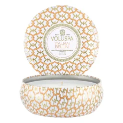 Voluspa Maison Blanc 3-wick Tin geurkaars 40 uur, Italian Bellini< Geurkaarsen & Aroma Diffusers