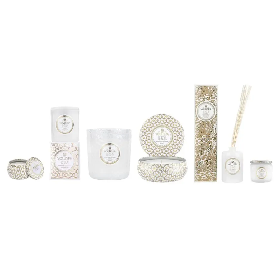 Voluspa Maison Blanc 3-wick Tin geurkaars 40 uur, Suede Blanc< Geurkaarsen & Aroma Diffusers