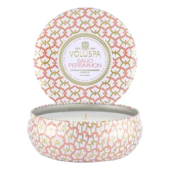 Voluspa Maison Blanc 3-wick Tin geurkaars 40 uur, Saijo Persimmon< Geurkaarsen & Aroma Diffusers