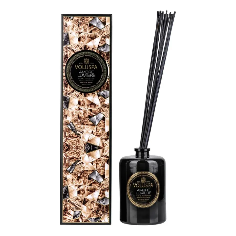 Voluspa Maison Noir geurstokjes 177 ml, Ambre Lumiere< Geurkaarsen & Aroma Diffusers