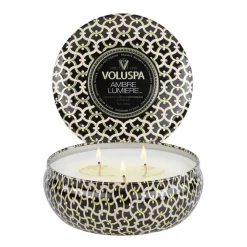 Voluspa Maison Noir 3-wick Tin geurkaars 40 uur, Ambre Lumiere< Geurkaarsen & Aroma Diffusers