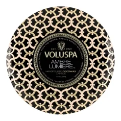 Voluspa Maison Noir 3-wick Tin geurkaars 40 uur, Ambre Lumiere< Geurkaarsen & Aroma Diffusers