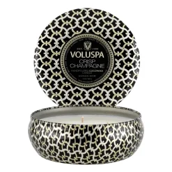 Voluspa Maison Noir 3-wick Tin geurkaars 40 uur, Crisp Champagne< Geurkaarsen & Aroma Diffusers