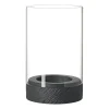 Villeroy & Boch Manufacture Rock Home Hurricane waxinelichtjeshouder M, Zwart< Kaarsenhouders & Kaarsenborden