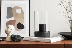 Villeroy & Boch Manufacture Rock Home Hurricane waxinelichtjeshouder L, Zwart< Kaarsenhouders & Kaarsenborden