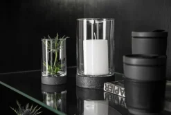 Villeroy & Boch Manufacture Rock Home Hurricane waxinelichtjeshouder L, Zwart< Kaarsenhouders & Kaarsenborden
