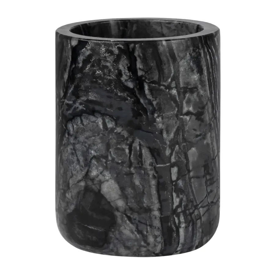 Mette Ditmer Marble tandeborstelbeker 10 cm, Zwart-grijs< Tandenborstelhouders