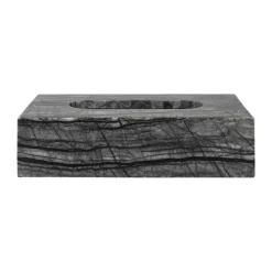 Mette Ditmer Marmeren zakdoekdoos 14x25,5 cm, Zwart-grijs< Opbergmanden